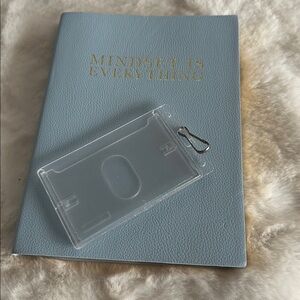 Blue Notebook with Gold Text & ID Holder